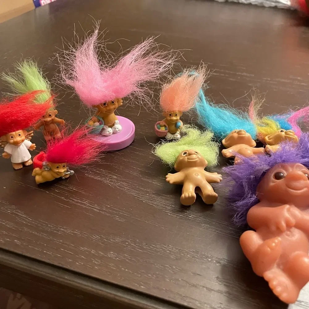 Russ Vintage Troll Lot Cupid Ring Pencil Toppers Easter lot of 9